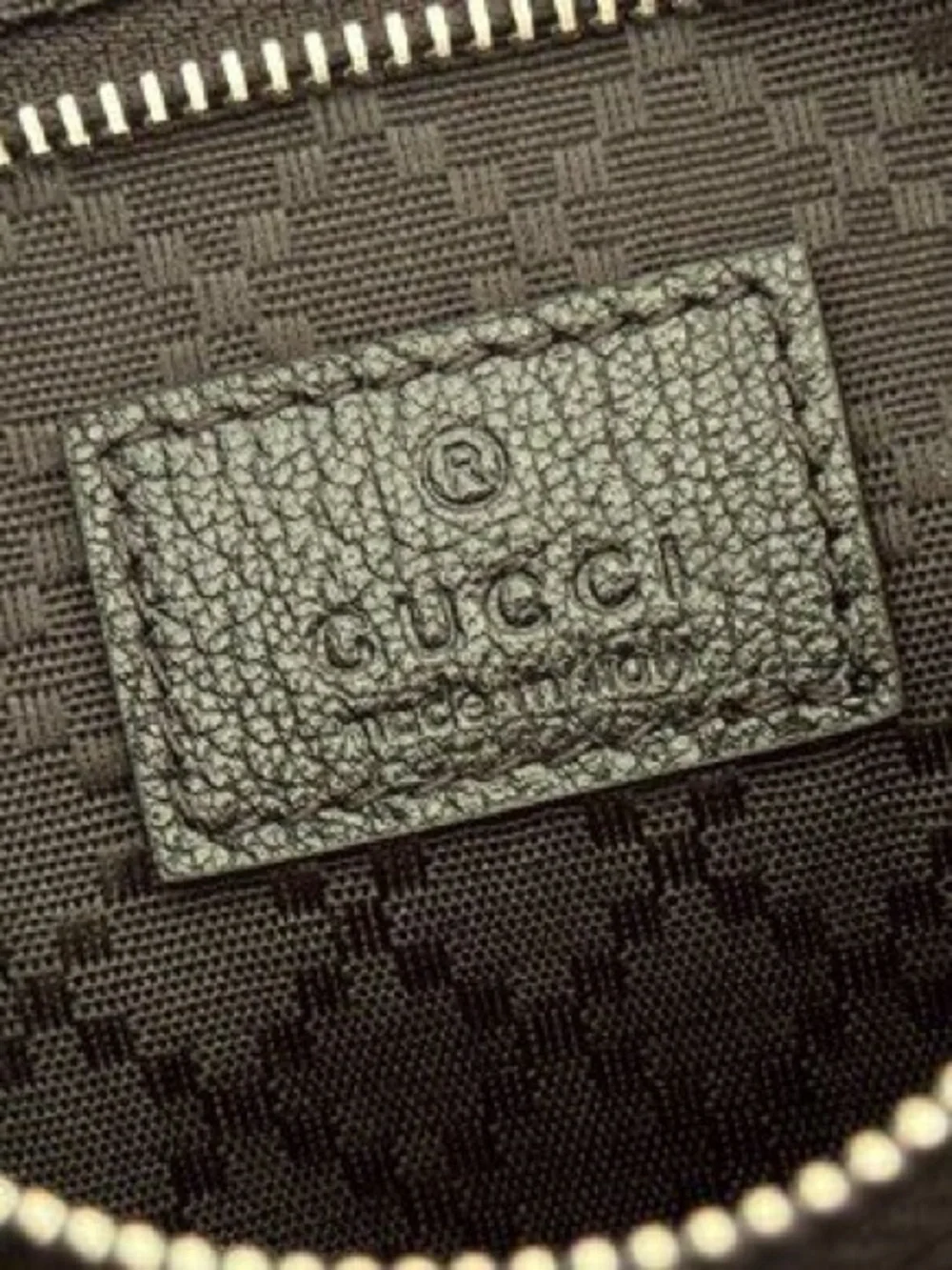 GUCCI Jackie Slim Medium Shoulder Bag Black Canvas with Diamond‑Quilted Pattern